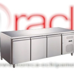 Masă de congelare inox 417 Litri, cu 3 uși, Hurakan