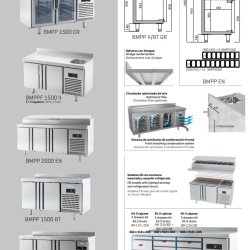 Masă frigorifică cu 2 uși și chiuvetă 1468x600x850 mm, 250 L, Infrico Spania - Img 7