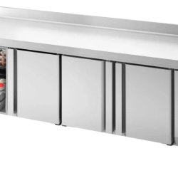 Masă frigorifică cu 4 uși și chiuvetă 2452x600x850 mm, 510 L, Infrico Spania - Img 3