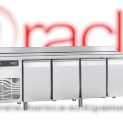 Masă frigorifică cu 4 usi și rebord, 2280x700x950 mm Gastronorm, Samaref