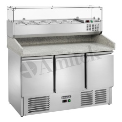Masă pizza cu 3 uși și vitrină, Amitek - Img 4