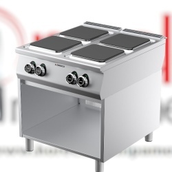 Mașină de gătit electrică cu 4 plite pătrate, cu suport deschis Desco Italia