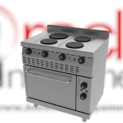 Mașină de gătit electrică cu 4 plite și cuptor, Jemi