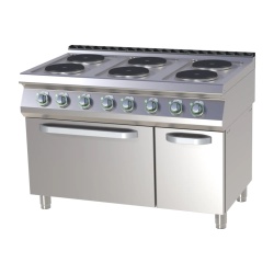 Mașină de gătit electrică cu 6 focuri, cuptor electric și dulap neutru - Img 2