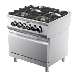 Mașină de gătit pe gaz cu 4 focuri și cuptor electric 800x705x900 mm, Desco - Img 3