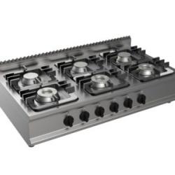 Mașină de gătit pe gaz cu 6 arzătoare, 6x7,5 kW de banc, Casta - Img 2