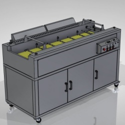 Mașină tip bandă pentru prăjire (friteuză), blansare sau fierbere, electrică, 150 L, bandă 440 mm - Img 9