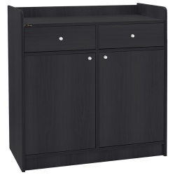 Mobilier de serviciu cu 2 sertare negru, 95x49x99 cm - Img 3