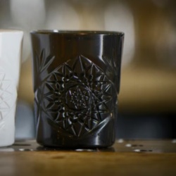 Set 12 pahare de sticlă negre, Whisky 355 ml, Hobstar Icon Black - Img 3
