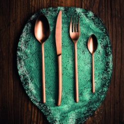 Set de 12 furculițe arămiu mat, NATURE MATT COPPER - Img 2