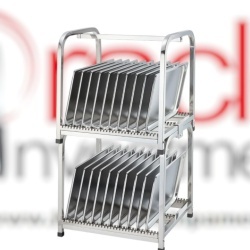 Suport din inox depozitare tăvi, 2 rafturi, Stalgast Polonia