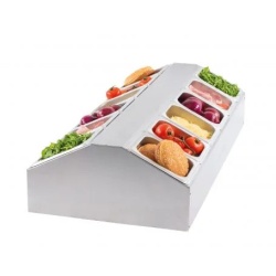 Suport neutru de banc din inox, central 12 cuve GN 1/6 ingrediente, Casselin - Img 2