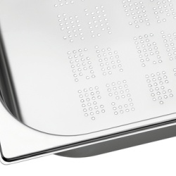 Tavă de inox (perforată) GN1/1 h 65 mm - Img 3