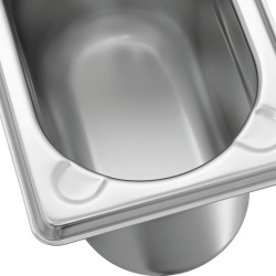Tavă de inox (suprafață mată) GN1/9 h100 mm - Img 2