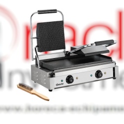Toaster dublu cu mecanism prin apăsare pe plăci, netedă/ striată