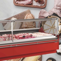 Vitrină caldă de expunere produse 1330x1220 mm, supermarket, magazin Infrico - Img 5