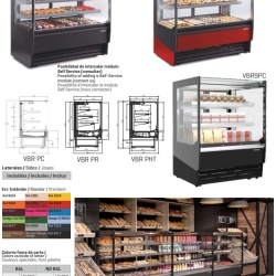 Vitrină frigorifică de expunere, inox cofetărie/patiserie/magazin AMBAR, 1250x810x1300 mm Infrico - Img 4