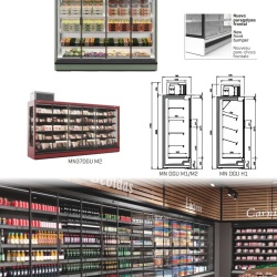 Vitrină frigorifică mixtă cu uși 2500x2050 mm, magazin sau supermarket, Infrico - Img 8