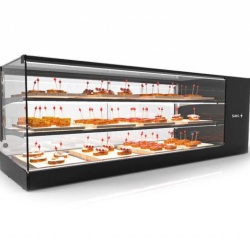 Vitrină frigorifică patiserie cu 2 rafturi, 1320x380x460 mm, Sayl - Img 2