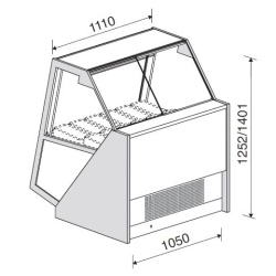 Vitrină frigorifică pentru prezentare înghețată Gelato, PREMIUM G6 (1250x1400 mm) - Img 4