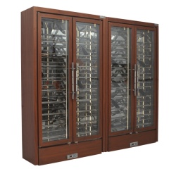 Vitrină frigorifică pentru vin acoperită cu lemn, 140x57x252 cm - Img 2