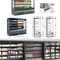 Vitrină frigorifică verticală, inox, plug in 1250x2000 mm, Munich magazin sau supermarket, Infrico - Img 6