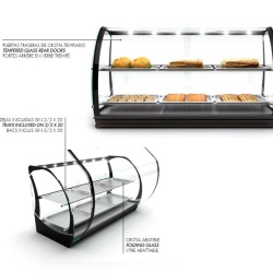 Vitrină neutră cu geam curbat 1100x510x635 mm, Sayl - Img 4
