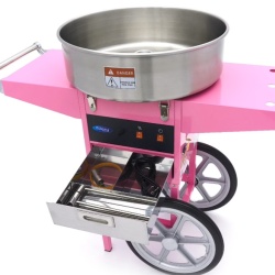Aparat de făcut Vată de Zahăr - Ø 52 cm - Roz, cu cărucior, Maxima - Img 5