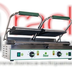 Contact grill 480×230 mm cu placă dublă netedă/striată, Fimar