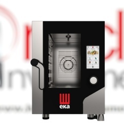 Cuptor electric combisteamer 6 tăvi GN1/1 touchscreen, compact cu boiler Millenial Eka Italia