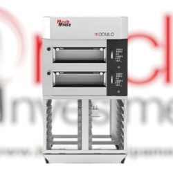 Cuptor electric pentru panificație cu 2 vetre (4 tăvi 60x40/vatră), sistem de abur, hotă și suport