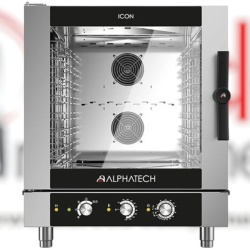 Cuptor profesional Alphatech Icon electric, capacitate 7 tavi GN 1/1, 7 tavi 600x400 mm, umidificare directa
