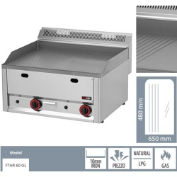 Gratar Fry-top gaz neted-striat 480×650 mm - Img 3