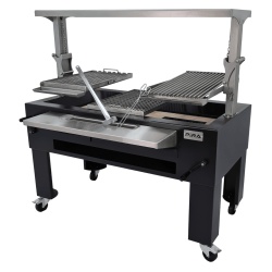 Grătar profesional Barbeque pentru Steak pe cărbuni, 1450x820x970 mm - Img 10