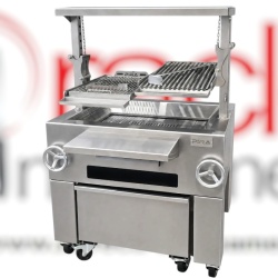 Grătar profesional Barbeque pentru Steak pe cărbuni, PIRA BBQ Combi Silver 110