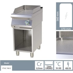 Grill simplu electric CROMAT cu placă netedă, pe suport deschis - Img 3