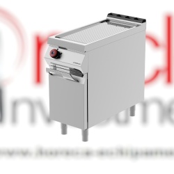 Grill simplu electric cu placă striată cromată și dulap închis, Desco Italia