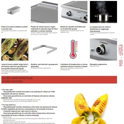 Grill triplu electric de banc cu placă netedă cromată, Desco Italia - Img 3