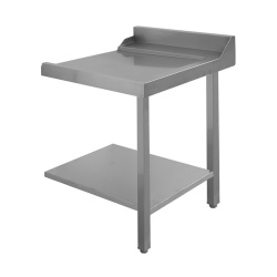 Masă de intrare/ieșire cu poliță și rebord pentru mașina de spălat vase, 700 mm, inox - Img 2