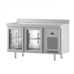 Masă de lucru frigorifică bar, cu uși de sticlă 1468x1050 mm, 345 litri, Infrico - Img 4