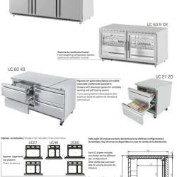 Masă frigorifică bar cu uși de sticlă 920x811 mm, 270 litri, Infrico - Img 4