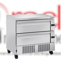 Masă frigorifică tip chef cu 2 sertare mixte (pozitiv / negativ), 4 x GN 1/1