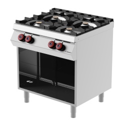 Mașină de gătit cu 4 arzătoare și suport deschis, aragaz profesional Desco Italia - Img 4