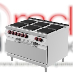 Mașină de gătit electrică cu 6 plite pătrate, cuptor MAXI GN3/1, Desco Italia