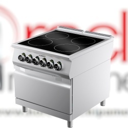 Mașină de gătit electrică cu plită vetroceramică, 4 zone de gătit și cuptor, Desco Italia