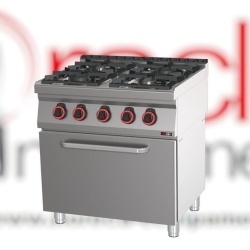 Mașină de gătit pe gaz cu 4 arzătoare, și cuptor electric GN1/1