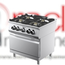 Mașină de gătit pe gaz cu 4 focuri și cuptor electric, aragaz profesional Desco