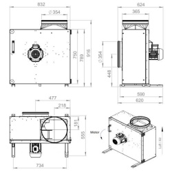 Ventilator de extracție hotă, 4450 mc/oră, Ruck MPS 400 D4 F4 30 - Img 5