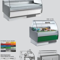 Vitrină frigorifică de expunere inox, 1310x1300 mm, Infrico - Img 3