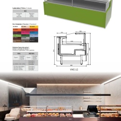 Vitrină frigorifică modulară de expunere cafenea/cofetărie/patiserie MAGNUS, 1250x1020 mm Infrico - Img 2